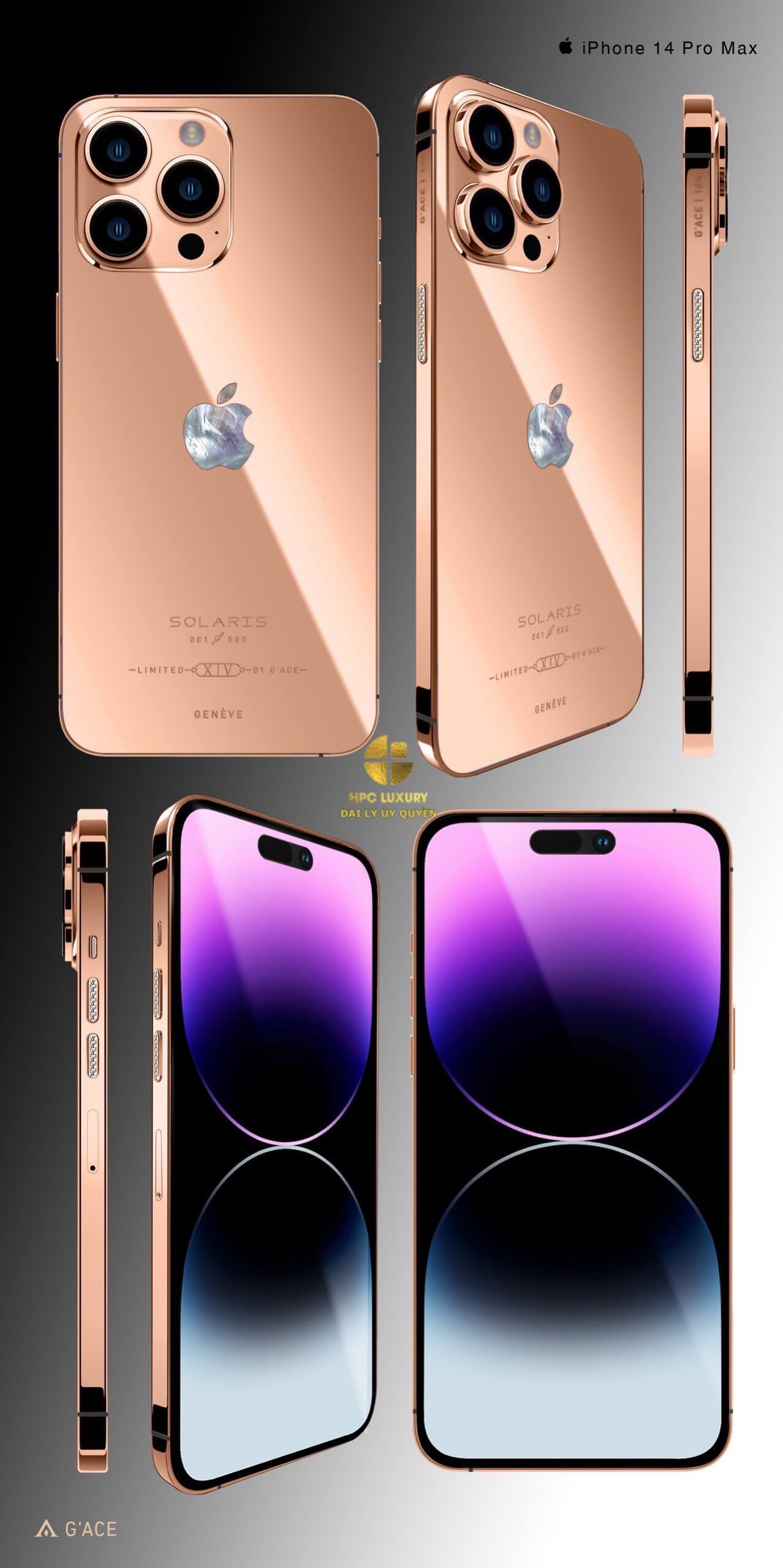 Bạn đang tìm kiếm một chiếc điện thoại iPhone 14 mạ vàng đẳng cấp và sang trọng? Hãy xem ngay ảnh chiếc iPhone 14 Pro Max mạ vàng Gold Solaris limited 256 Gb của HPC Luxury. Với một thiết kế vô cùng tinh tế và đẳng cấp, chiếc điện thoại này sẽ khiến bạn mãn nhãn và thèm muốn sở hữu ngay lập tức.