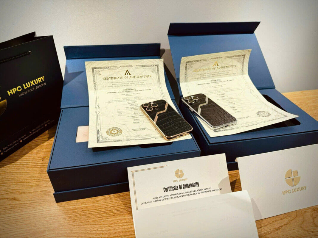 Hpc Phone iPhone 16 Pro Max mạ vàng kim cương Etronia 16 - HPC Luxury