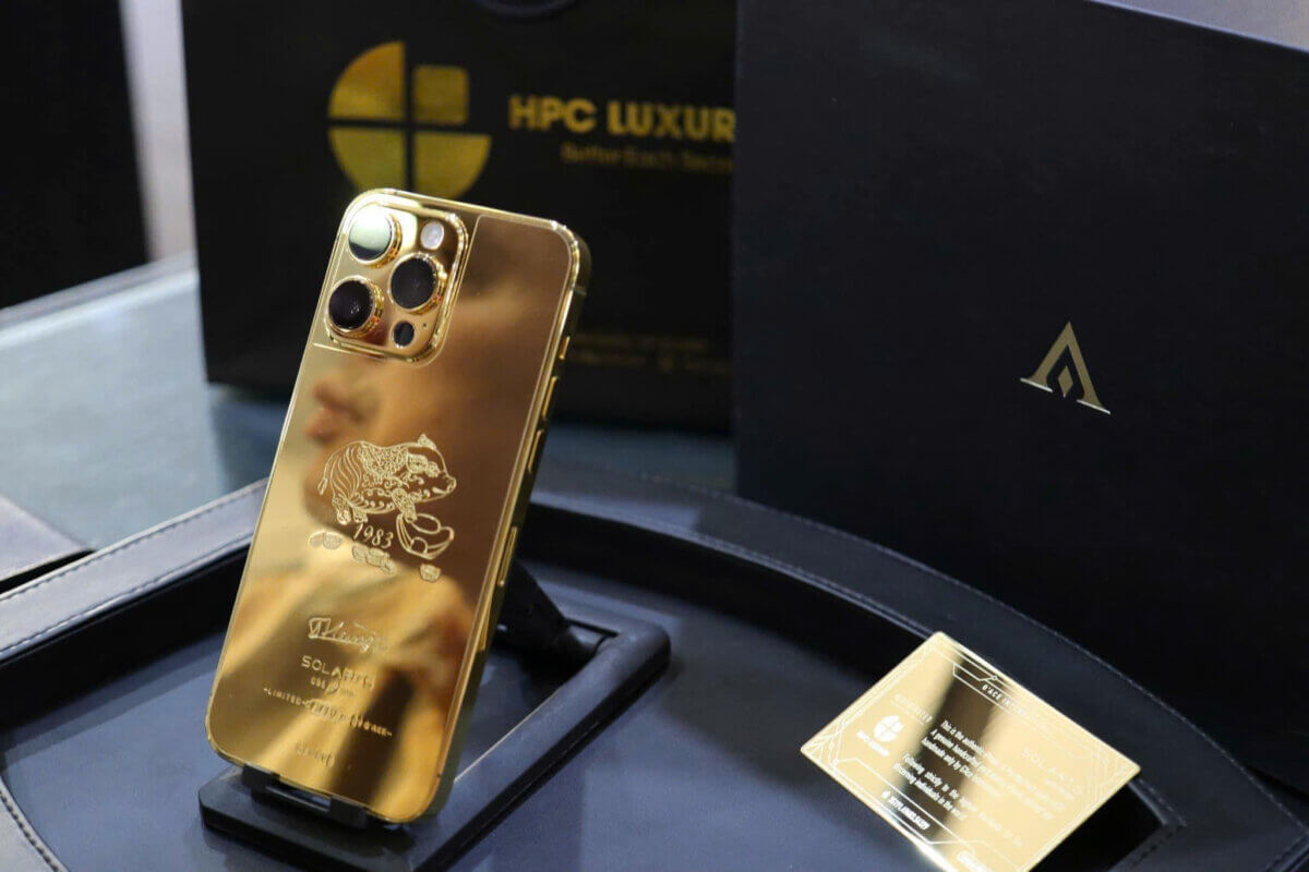 Hpc Phone iPhone 16 Pro Max mạ vàng kim cương Etronia 16 - HPC Luxury
