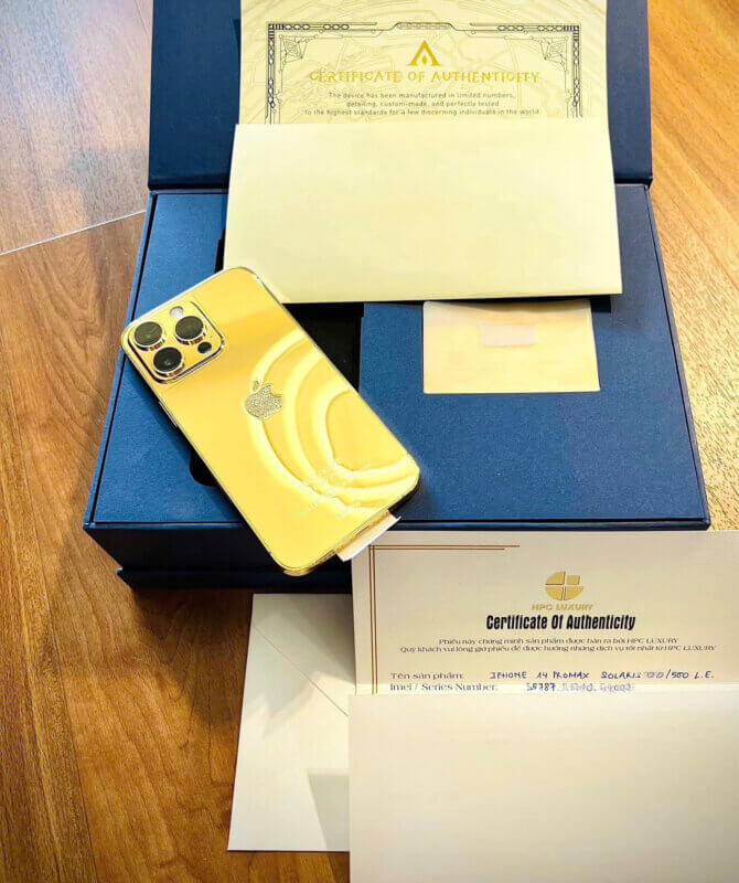 Hpc Phone iPhone 16 Pro Max mạ vàng nạm kim cương - HPC Luxury