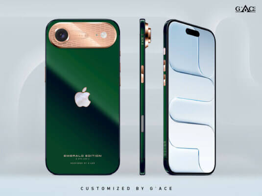 Hpc Phone iPhone 17 Air Aurora Emerald DLC Mix Gold Au750 Limited 79 - HPC Luxury
